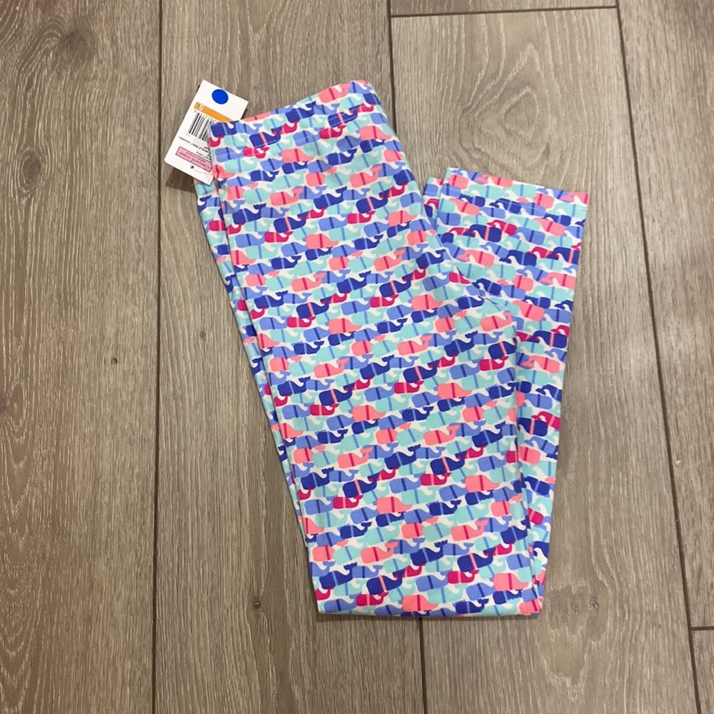 New! Vineyard Vines Candy Whale print leggings size Small (7-8)